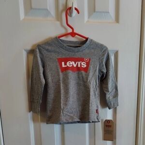 Levi's Baby Logo long sleeved t-shirt 12 mos. grey/red BNWT SO 1 Left